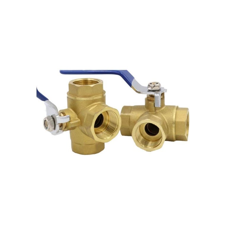 Flylock 1/4" 3-Way (L-Port) NPT Female Brass Ball Valve with Seal Tape - Image 3